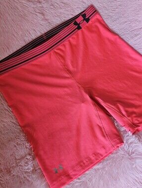 Under Armour Mid Short Hot Pink Heat Gear Compression Womans Size XL Summer